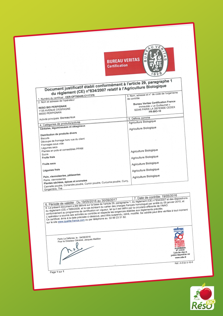 Certificat bureau veritas